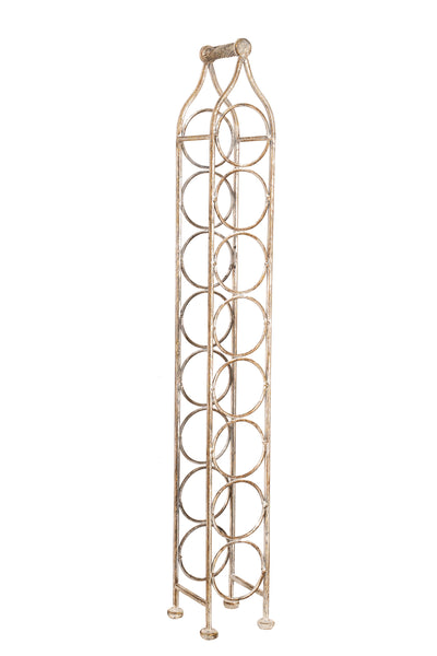 Biscottini Porta bottiglie in ferro battuto finitura bianca anticata Molto stabile robusta