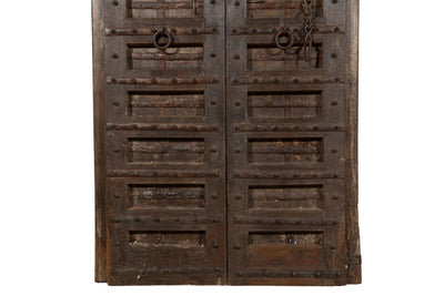 Biscottini Porta portone in legno massello e ferro da interno o da esterno vecchia e antica medievale scorrevole