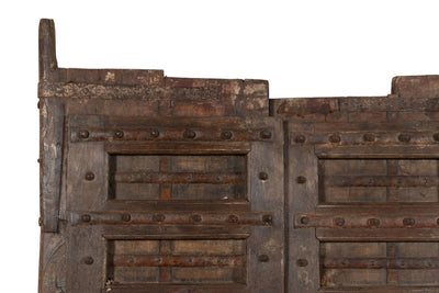 Biscottini Porta portone in legno massello e ferro da interno o da esterno vecchia e antica medievale scorrevole