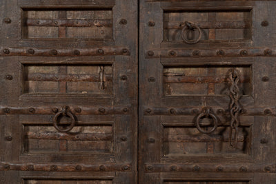 Biscottini Porta portone in legno massello e ferro da interno o da esterno vecchia e antica medievale scorrevole