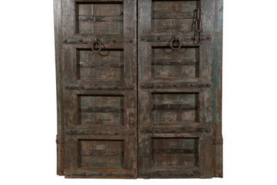 Biscottini Porta portone in legno massello e ferro da interno o da esterno vecchia e antica medievale scorrevole