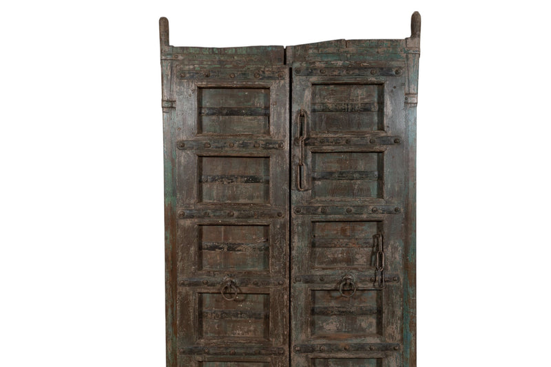 Biscottini Porta portone in legno massello e ferro da interno o da esterno vecchia e antica medievale scorrevole