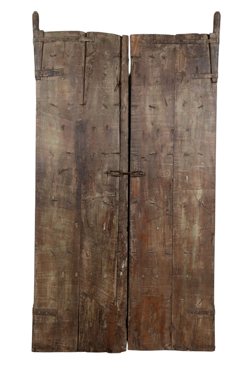 Biscottini Porta portone in legno massello e ferro da interno o da esterno vecchia e antica medievale scorrevole