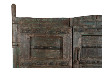 Biscottini Porta portone in legno massello e ferro da interno o da esterno vecchia e antica medievale scorrevole