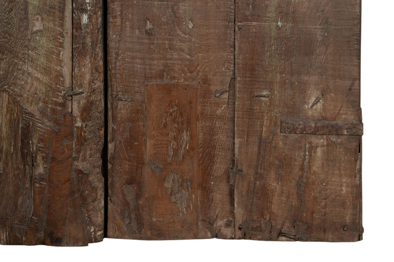 Biscottini Porta portone in legno massello e ferro da interno o da esterno vecchia e antica medievale scorrevole