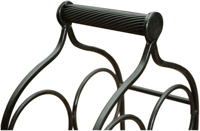 Biscottini Porta bottiglie in ferro battuto finitura nera anticata Molto stabile robusta