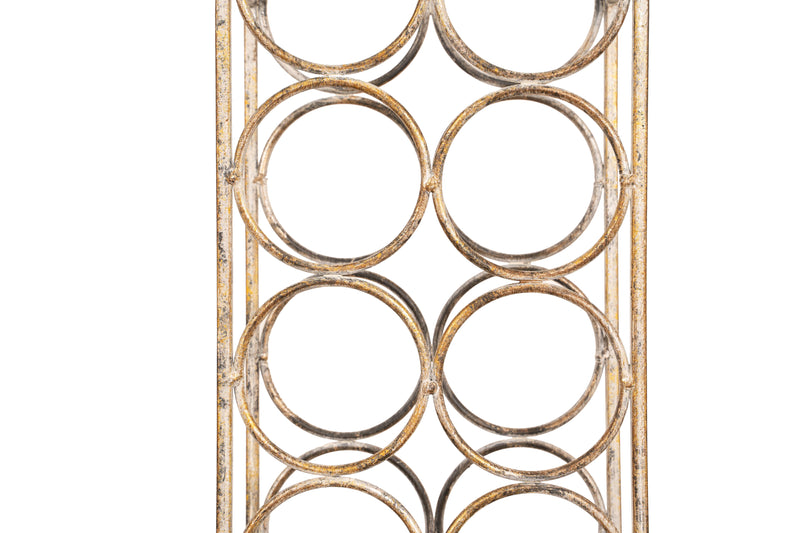 Biscottini Porta bottiglie in ferro battuto finitura bianca anticata Molto stabile robusta