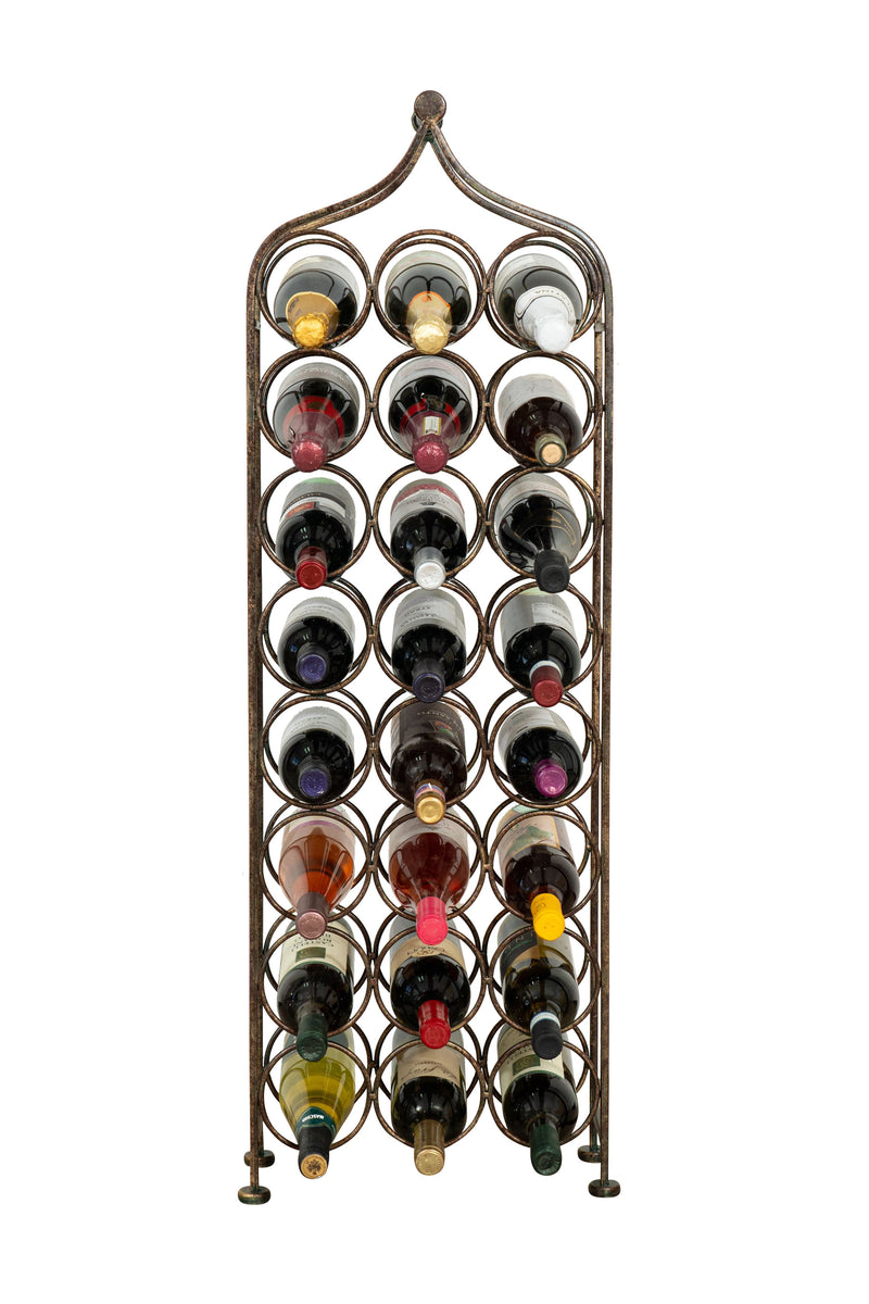 Biscottini Porta bottiglie in ferro battuto finitura nera anticata Molto stabile robusta