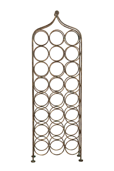 Biscottini Porta bottiglie in ferro battuto finitura nera anticata Molto stabile robusta