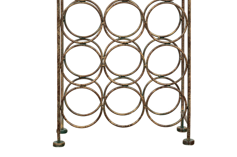 Biscottini Porta bottiglie in ferro battuto finitura nera anticata Molto stabile robusta