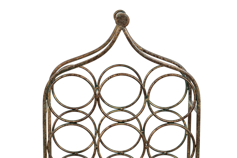 Biscottini Porta bottiglie in ferro battuto finitura nera anticata Molto stabile robusta