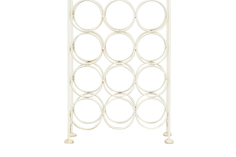 Biscottini Porta bottiglie in ferro battuto finitura bianca anticata Molto stabile robusta