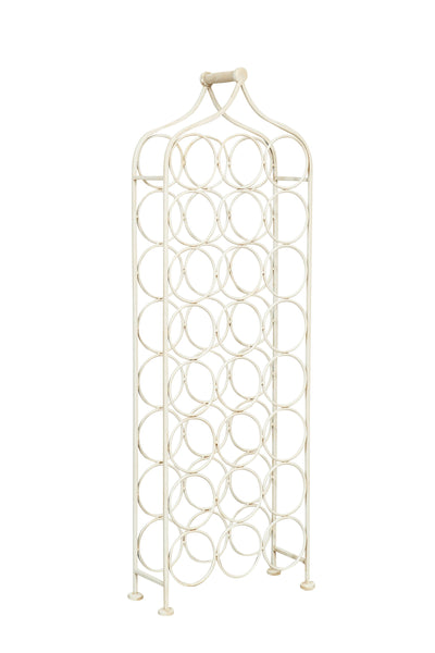 Biscottini Porta bottiglie in ferro battuto finitura bianca anticata Molto stabile robusta