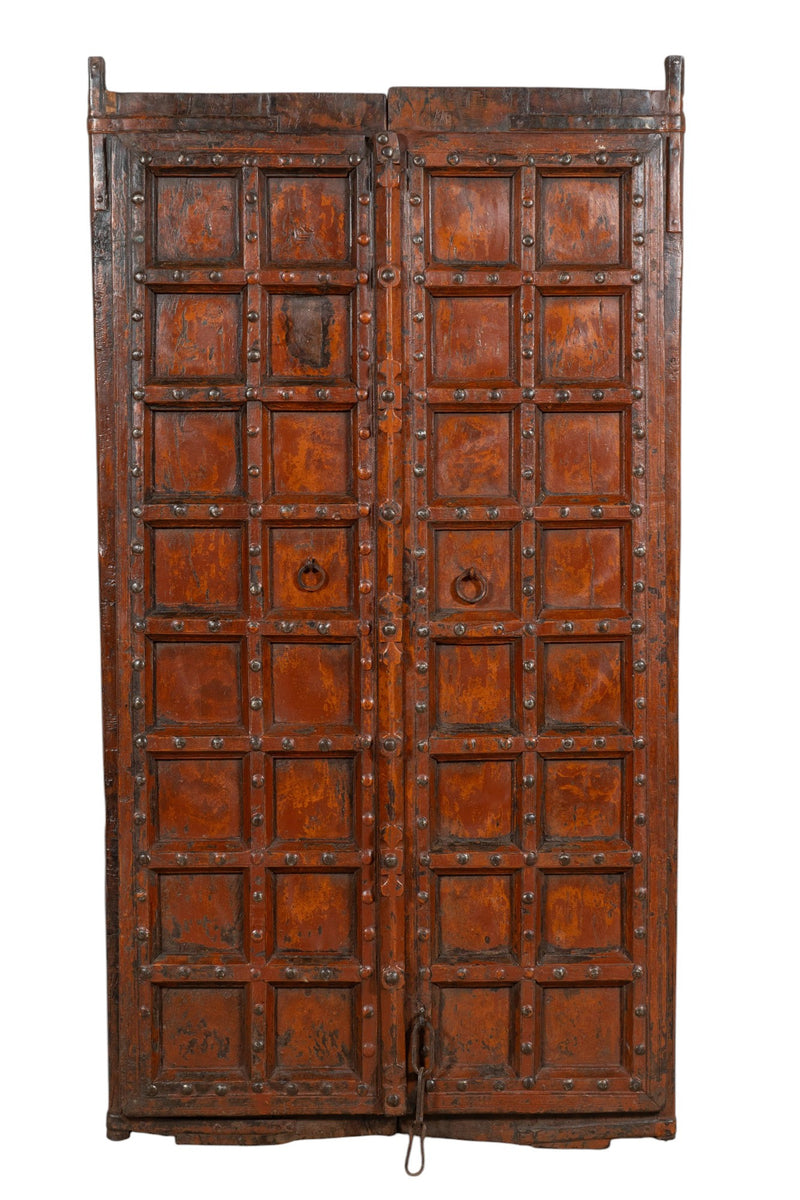 Biscottini Porta portone in legno massello e ferro da interno o da esterno vecchia e antica medievale