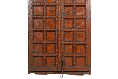 Biscottini Porta portone in legno massello e ferro da interno o da esterno vecchia e antica medievale