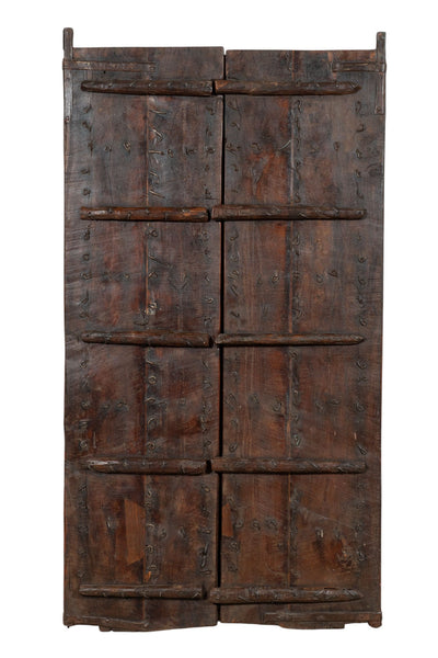 Biscottini Porta portone in legno massello e ferro da interno o da esterno vecchia e antica medievale