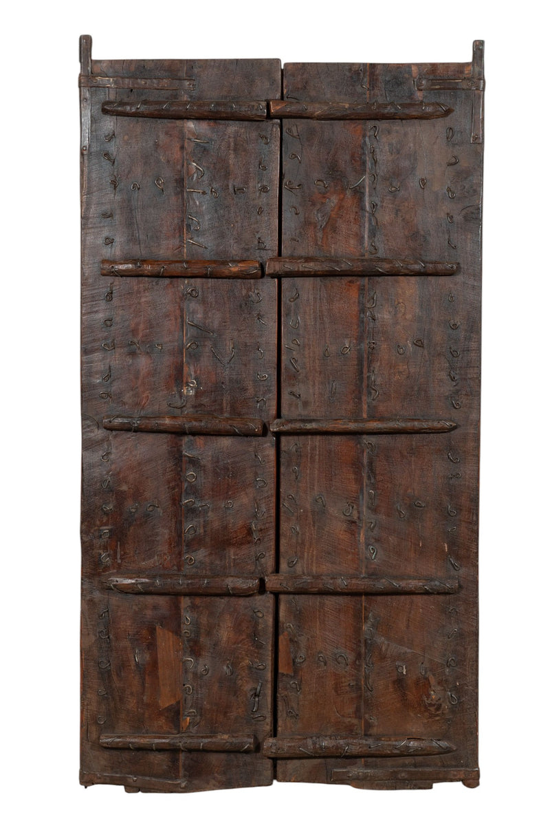 Biscottini Porta portone in legno massello e ferro da interno o da esterno vecchia e antica medievale