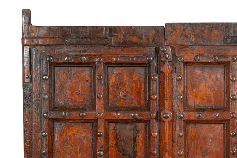 Biscottini Porta portone in legno massello e ferro da interno o da esterno vecchia e antica medievale