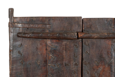 Biscottini Porta portone in legno massello e ferro da interno o da esterno vecchia e antica medievale