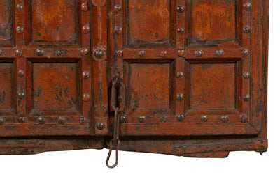 Biscottini Porta portone in legno massello e ferro da interno o da esterno vecchia e antica medievale