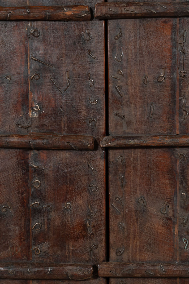 Biscottini Porta portone in legno massello e ferro da interno o da esterno vecchia e antica medievale