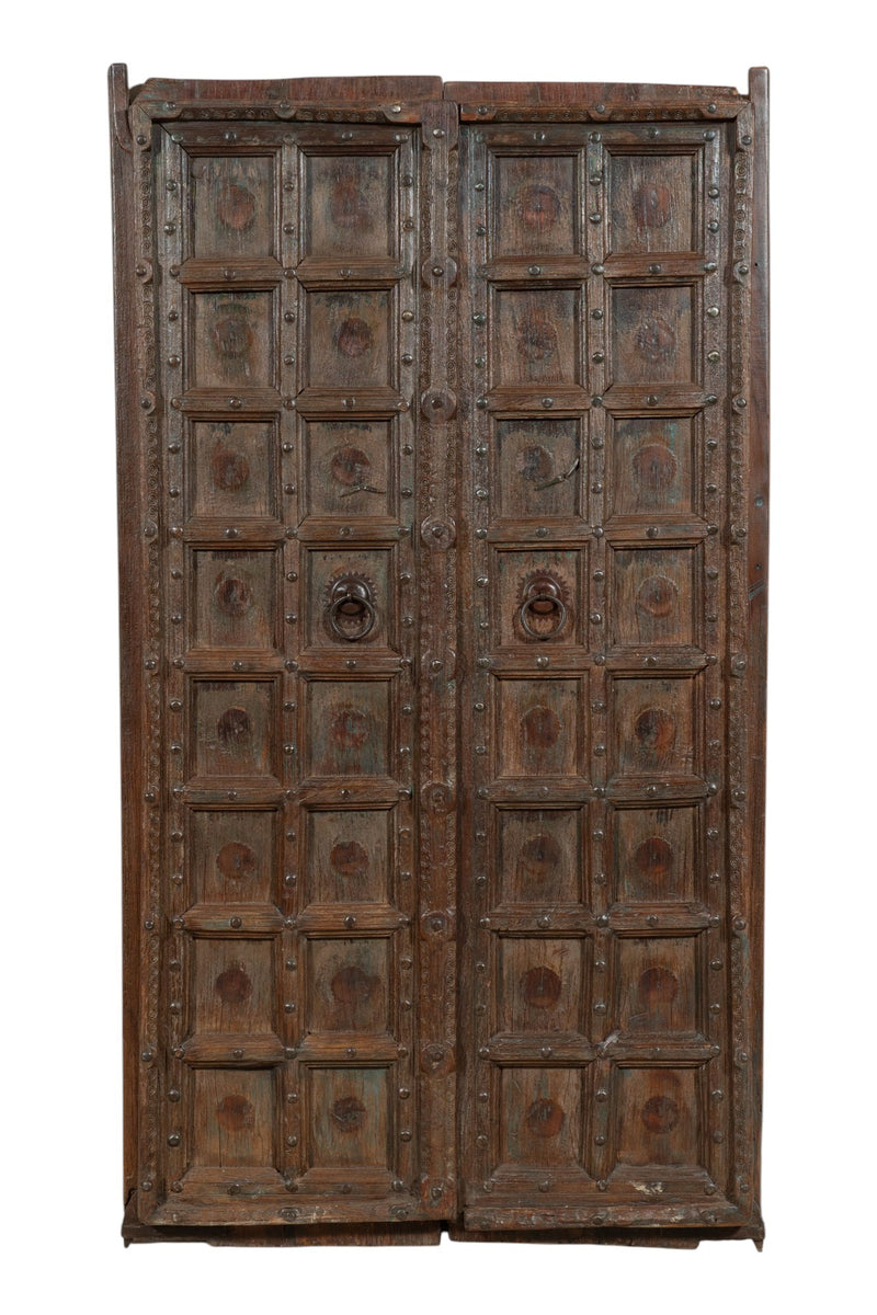 Biscottini Porta portone in legno massello e ferro da interno o da esterno vecchia e antica medievale