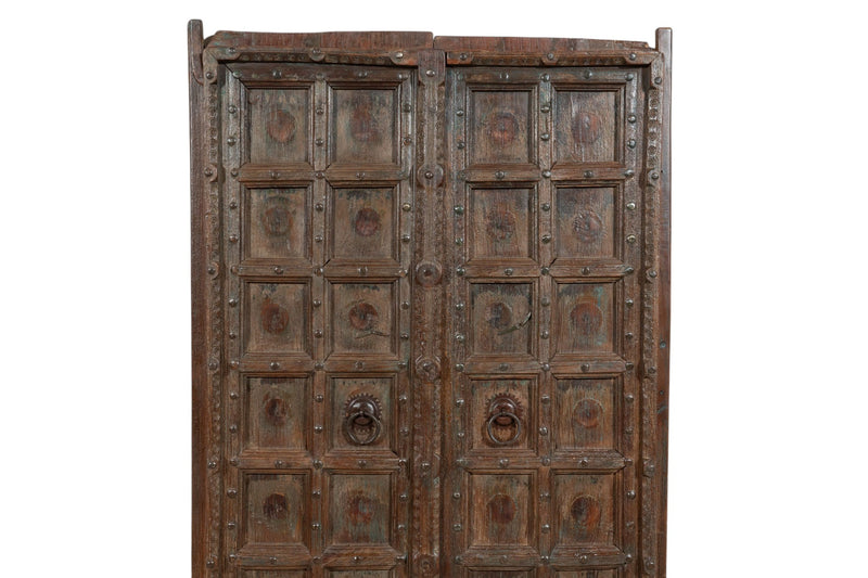 Biscottini Porta portone in legno massello e ferro da interno o da esterno vecchia e antica medievale