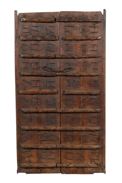 Biscottini Porta portone in legno massello e ferro da interno o da esterno vecchia e antica medievale