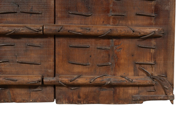 Biscottini Porta portone in legno massello e ferro da interno o da esterno vecchia e antica medievale