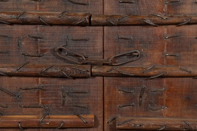 Biscottini Porta portone in legno massello e ferro da interno o da esterno vecchia e antica medievale