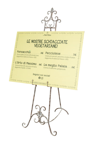 Biscottini Portaquadro in ferro battuto finitura ruggine anticata L53xPR96xH150 cm