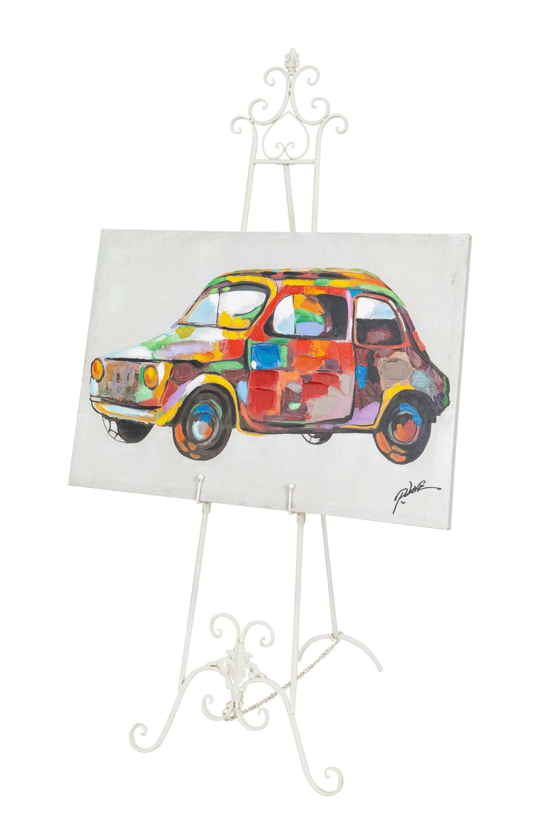 Biscottini Portaquadro in ferro battuto finitura bianca anticata L53xPR96xH150 cm Elegante