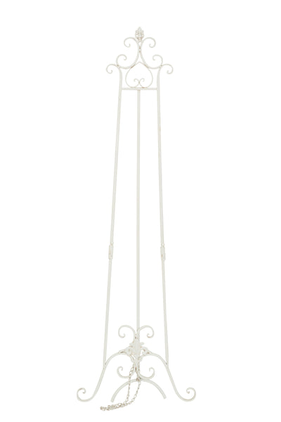 Biscottini Portaquadro in ferro battuto finitura bianca anticata L53xPR96xH150 cm Elegante