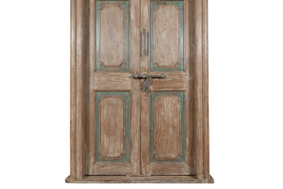 Biscottini Porta portone in legno massello e ferro da interno o da esterno vecchia e antica medievale con telaio