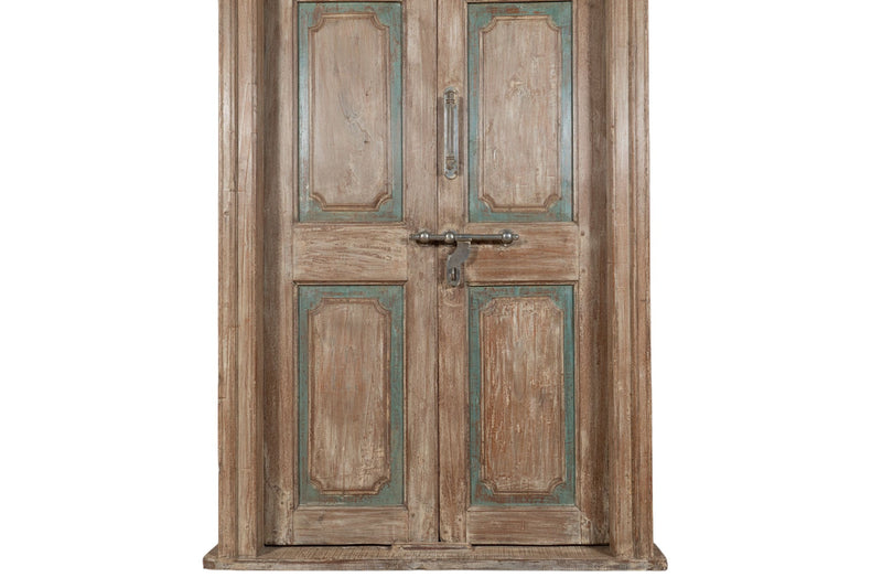 Biscottini Porta portone in legno massello e ferro da interno o da esterno vecchia e antica medievale con telaio