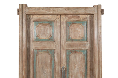 Biscottini Porta portone in legno massello e ferro da interno o da esterno vecchia e antica medievale con telaio