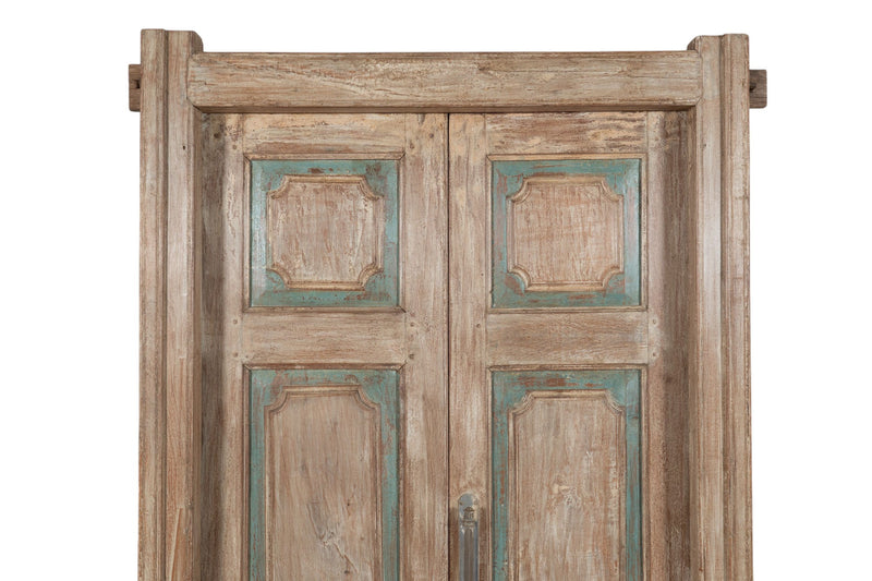 Biscottini Porta portone in legno massello e ferro da interno o da esterno vecchia e antica medievale con telaio