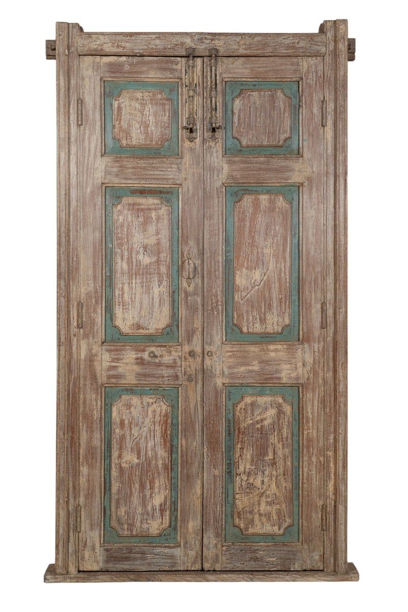 Biscottini Porta portone in legno massello e ferro da interno o da esterno vecchia e antica medievale con telaio