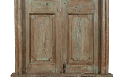 Biscottini Porta portone in legno massello e ferro da interno o da esterno vecchia e antica medievale con telaio