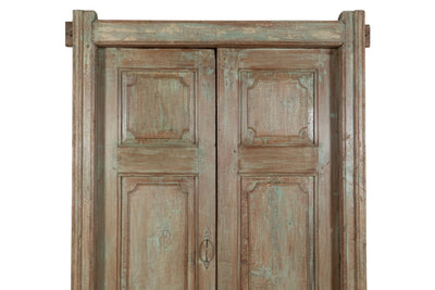 Biscottini Porta portone in legno massello e ferro da interno o da esterno vecchia e antica medievale con telaio