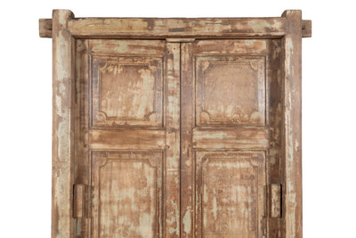 Biscottini Porta portone in legno massello e ferro da interno o da esterno vecchia e antica medievale con telaio