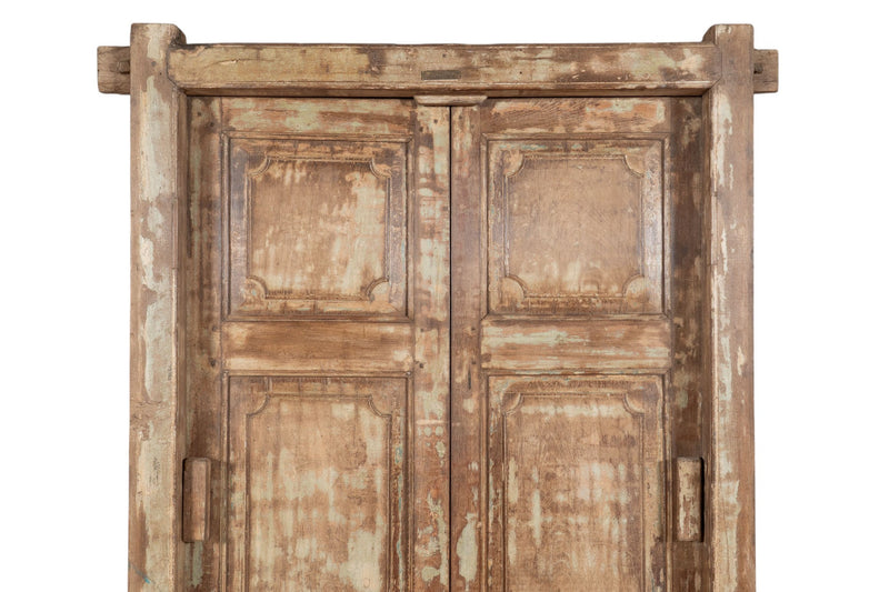 Biscottini Porta portone in legno massello e ferro da interno o da esterno vecchia e antica medievale con telaio