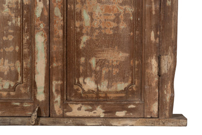 Biscottini Porta portone in legno massello e ferro da interno o da esterno vecchia e antica medievale con telaio