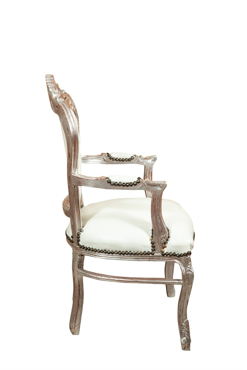 Biscottini Poltrona stile francese Luigi XVI in legno massello di faggio XVI, faggio,