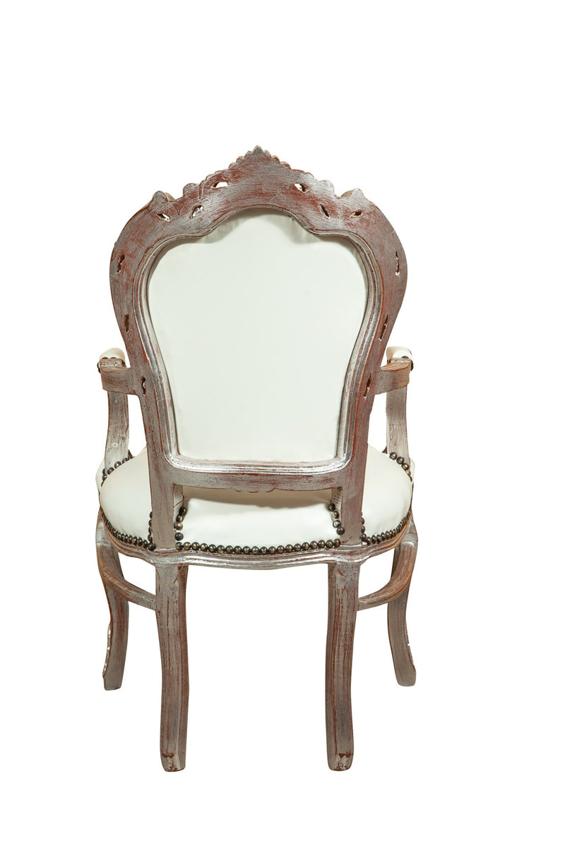 Biscottini Poltrona stile francese Luigi XVI in legno massello di faggio XVI, faggio,