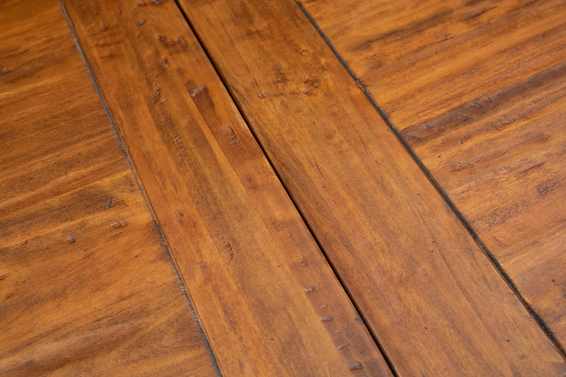 Biscottini Tavolo Country allungabile in legno massello struttura bianca anticata piano noce Made in Italy