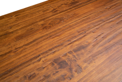 Biscottini Tavolo Country allungabile in legno massello struttura bianca anticata piano noce Made in Italy