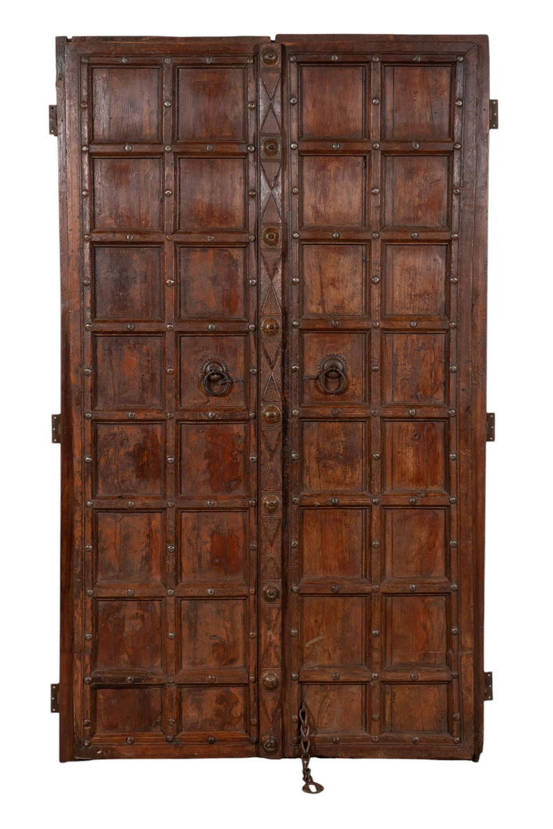 Biscottini Porta portone in legno massello e ferro da interno o da esterno vecchia e antica medievale