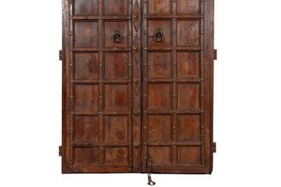 Biscottini Porta portone in legno massello e ferro da interno o da esterno vecchia e antica medievale