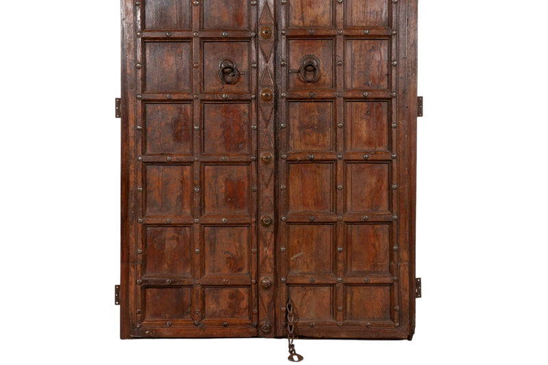 Biscottini Porta portone in legno massello e ferro da interno o da esterno vecchia e antica medievale